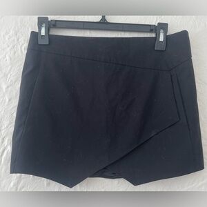 Bardot black asymmetrical mini skirt, zip / clasp back, party, holiday; size 6